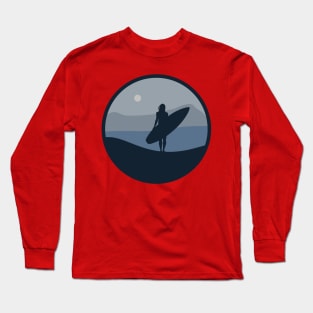 Surf Girl Silhouette Long Sleeve T-Shirt